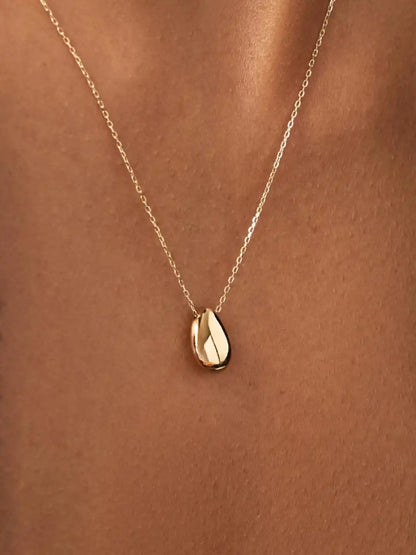 Gold Pendant Necklace - Gold Teardrop Necklace