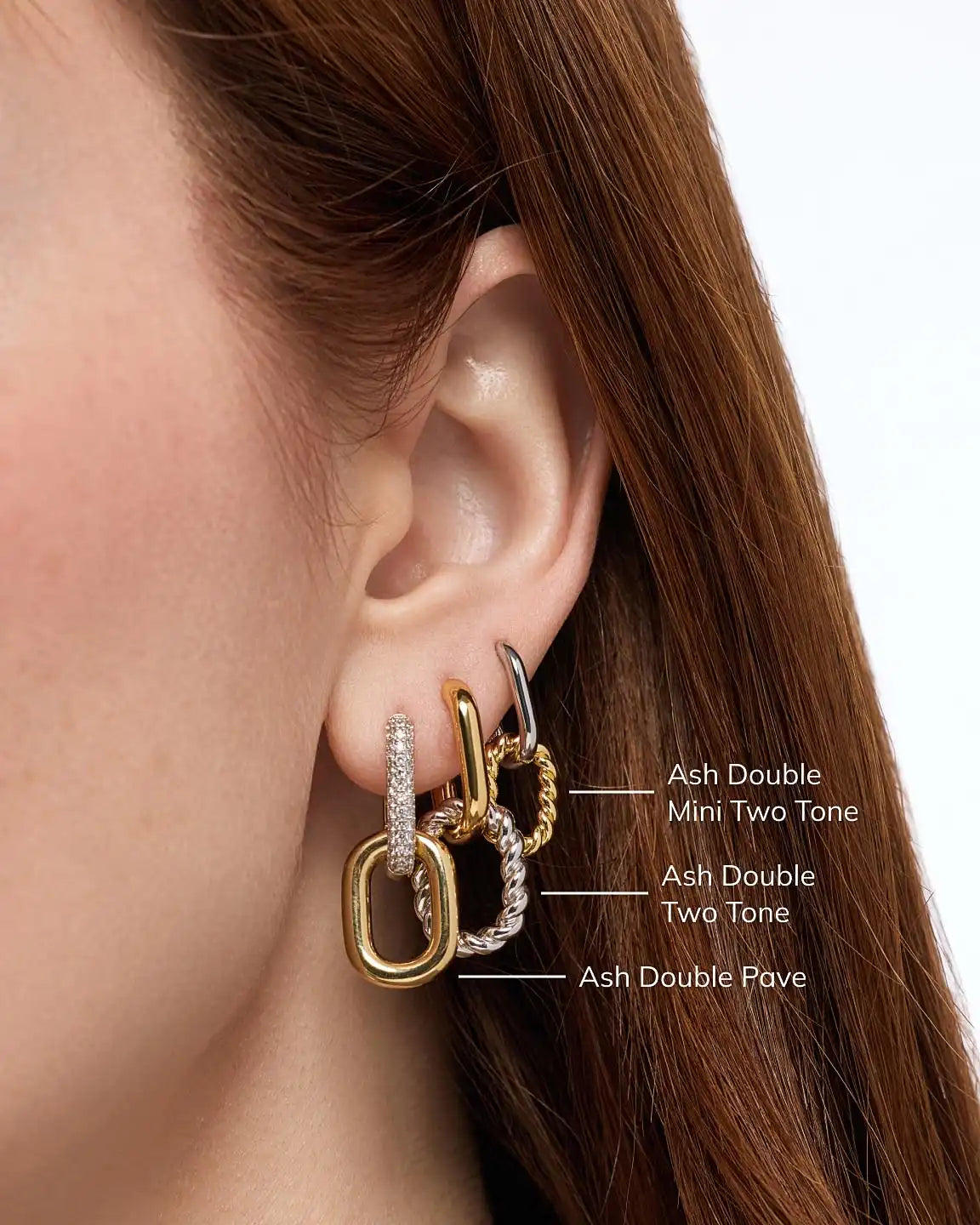 Double Hoop Earrings - Ash Double