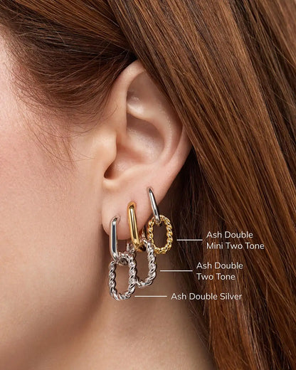 Double Hoop Earrings - Ash Double
