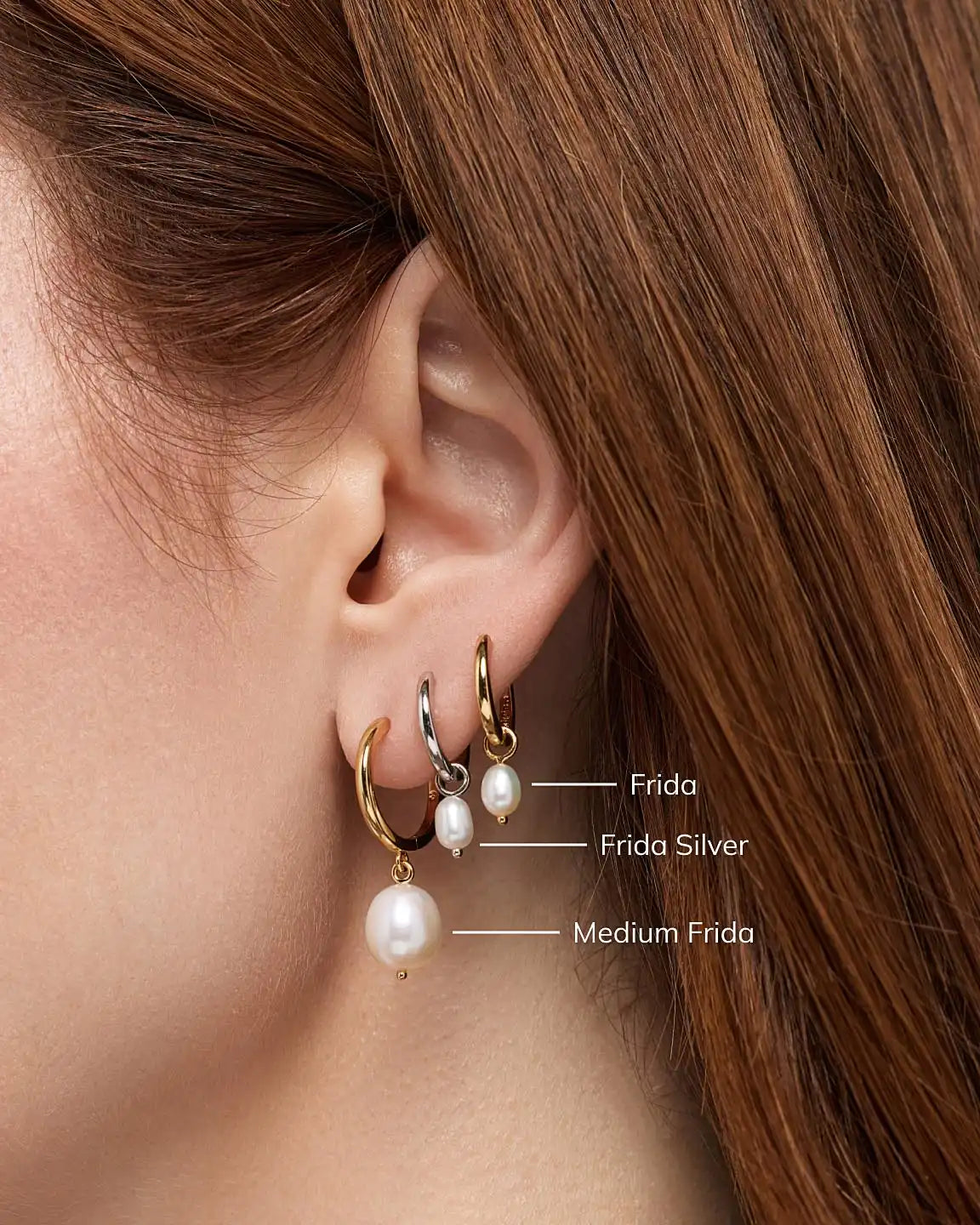 Pearl Huggie Hoops - Frida