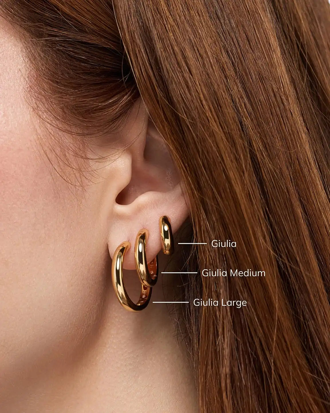 Gold Hoop Earrings - Giulia Large