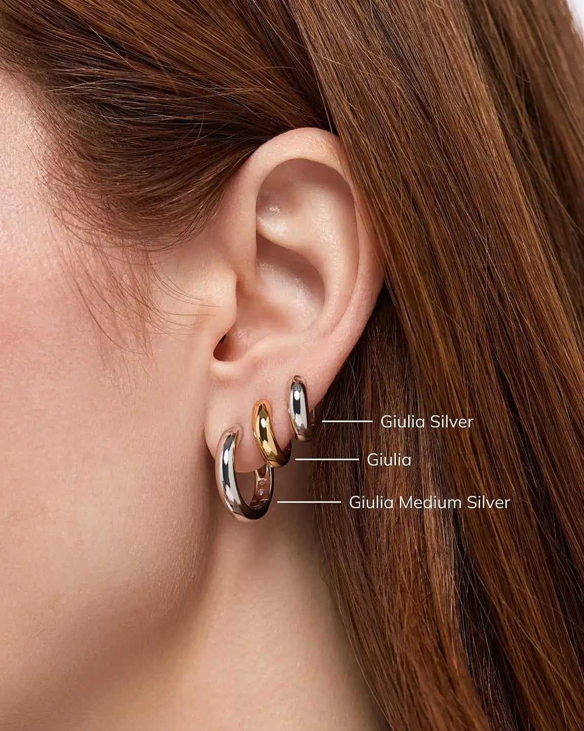 Gold Hoop Earrings - Giulia Medium