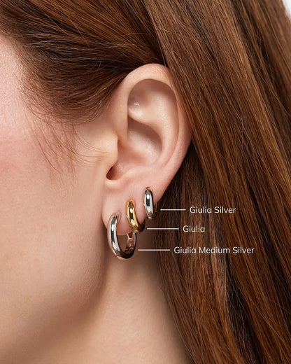 Gold Hoop Earrings - Giulia Medium