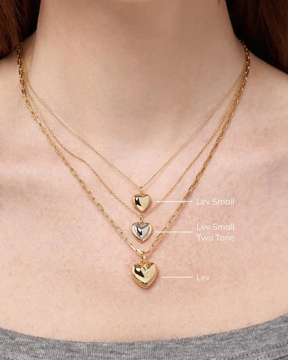 Puffed Heart Necklace - Lev