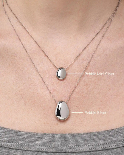 Gold Pendant Necklace - Pebble