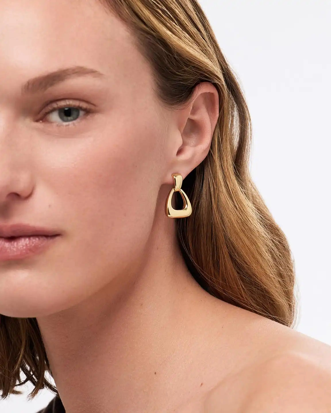 Drop Earrings - Dakota Door Knocker Marble Blue