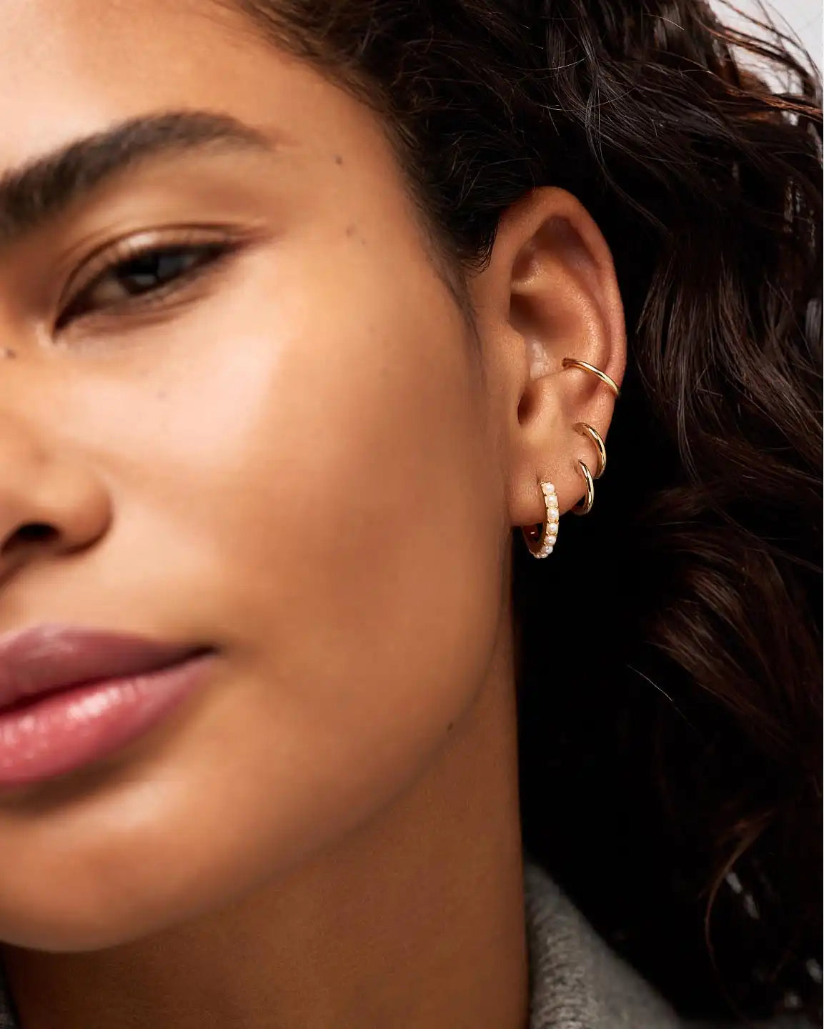 Pearl Hoops - Ashley Medium