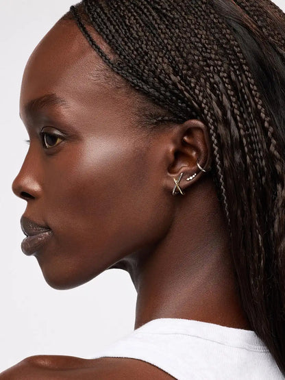 Gold Stud Earrings - Sloane Pave