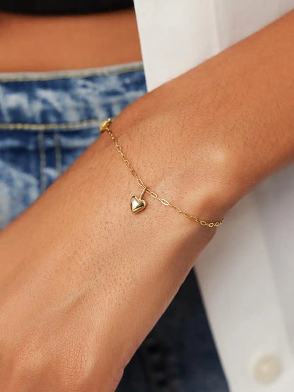 Solid Yellow Gold - Heirloom Heart Charm