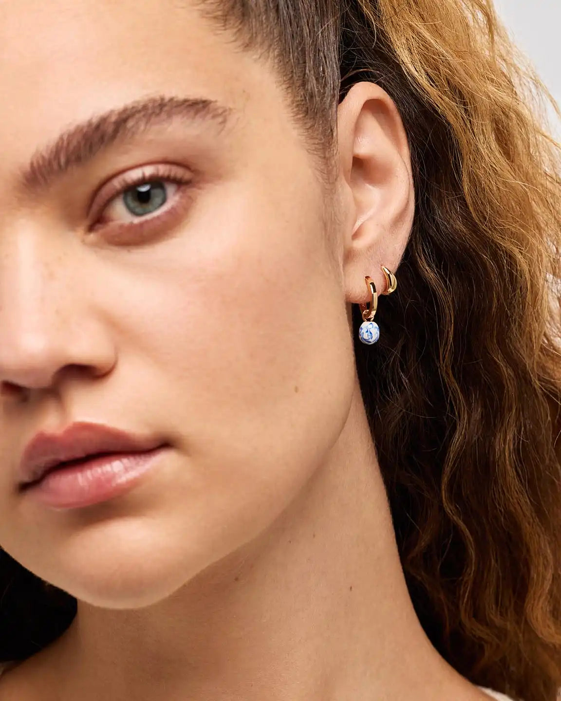 Pearl Huggie Hoops - Frida