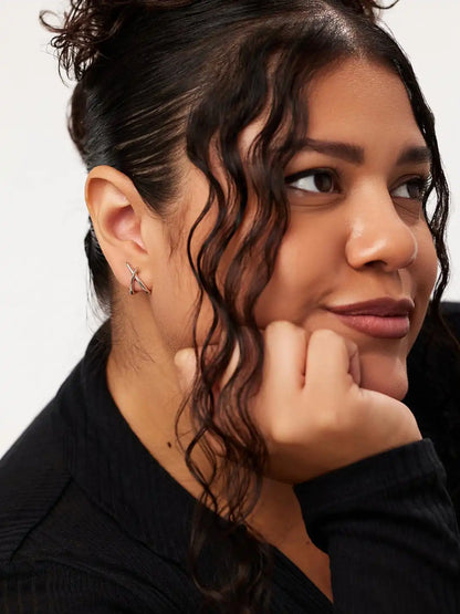 Gold Stud Earrings - Sloane Pave