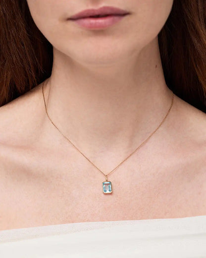 Solid Yellow Gold - Light Pink Sapphire Spritz Necklace