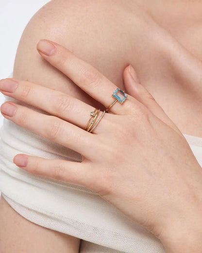 Solid Yellow Gold - Light Pink Sapphire Spritz Ring