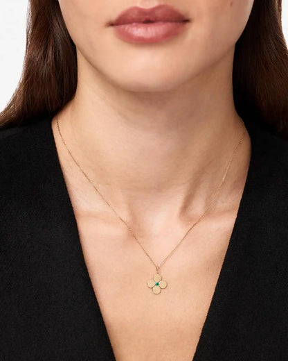 Solid Yellow Gold - Diamond Flower Charm