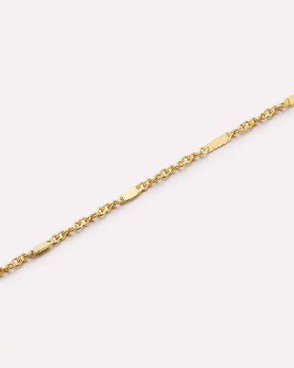 Solid Yellow Gold - Singapore Chain Necklace