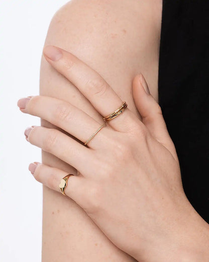 Solid Yellow Gold - 2 Stone Birthstone Ring
