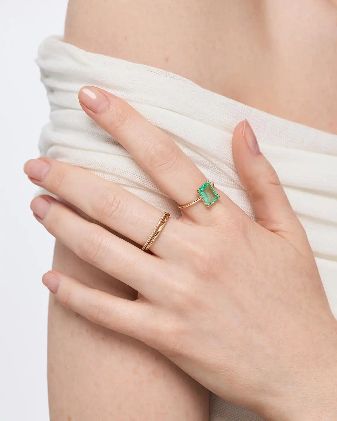 Solid Yellow Gold - Light Pink Sapphire Spritz Ring