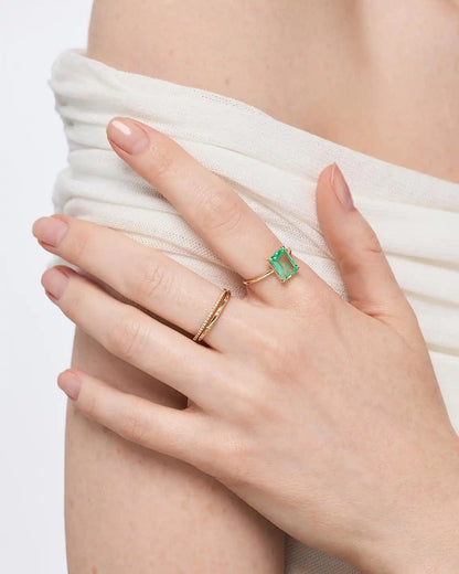 Solid Yellow Gold - Light Pink Sapphire Spritz Ring