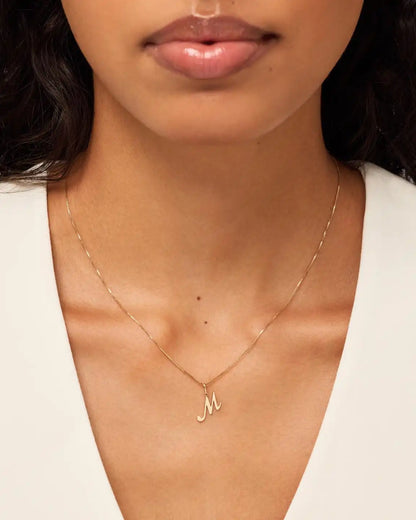 Solid Yellow Gold - Script Letter Charm