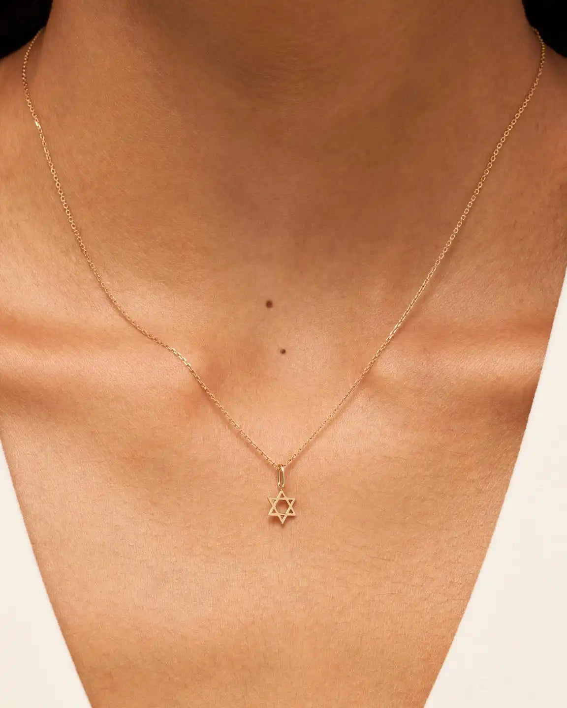 Solid Yellow Gold - Star of David Necklace