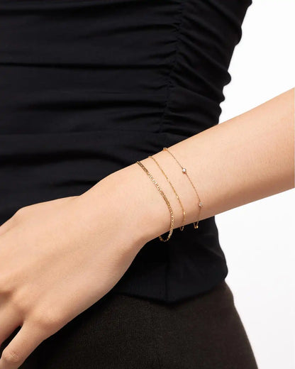 Solid Yellow Gold - Singapore Chain Bracelet