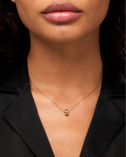 Solid Yellow Gold - Luna Charm Necklace