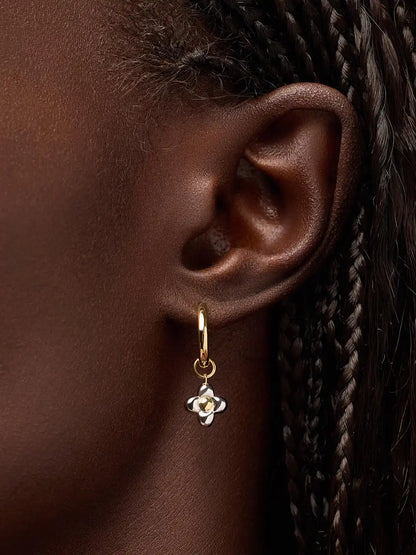 Flower Earrings - Liora Hoops Rose Quartz