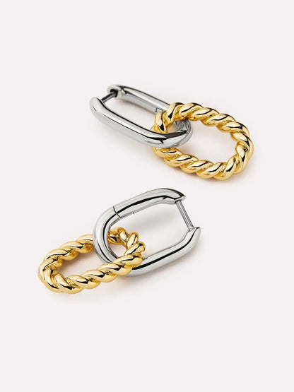 Gold Drop Earrings - Ash Double Mini