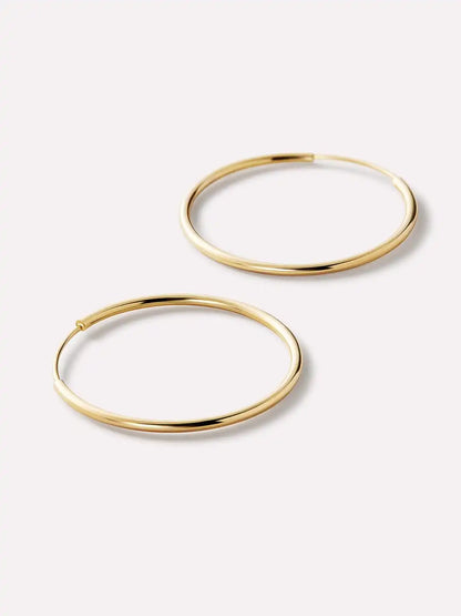 Small Gold Hoop Earrings - Gold Slim Hoops Large