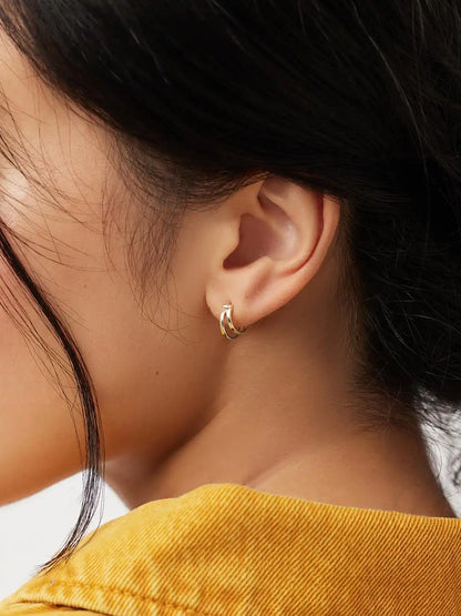 Double Hoop Earrings - Gold Double Hoops