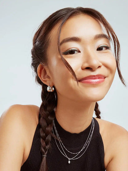 Statement Earrings - Mini Abby Marble Blue