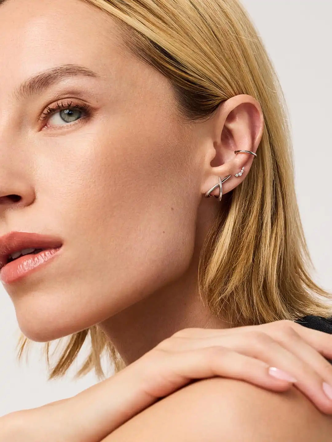 Gold Stud Earrings - Sloane Pave