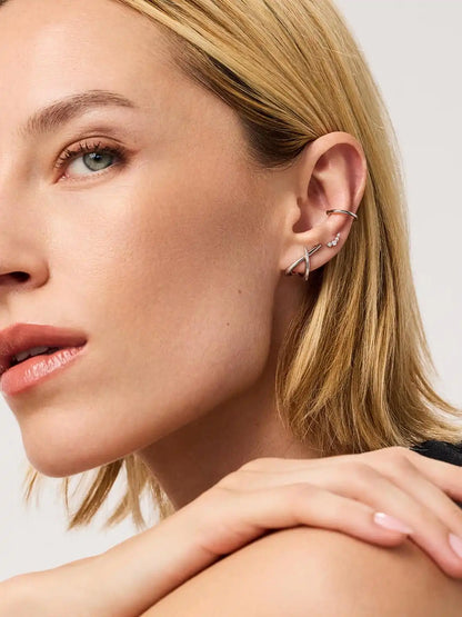 Gold Stud Earrings - Sloane Pave