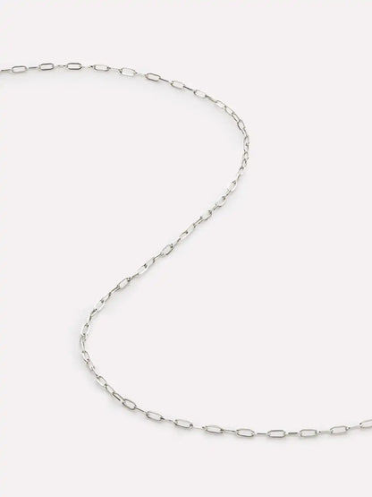 White Gold Chain - White Gold Paperclip Necklace