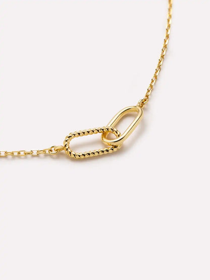 Gold Pendant - Gold Twisted Link Necklace
