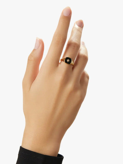 Gold Signet Ring - Amara Mother of Pearl