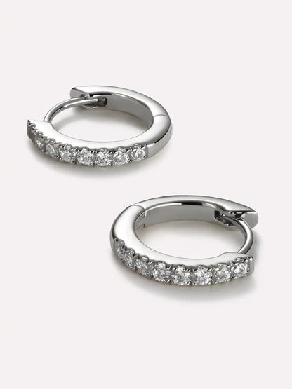 Gold Huggie Hoop Earrings - Pave Huggie Hoops