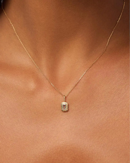 Solid Yellow Gold - Blue Topaz Heirloom Necklace