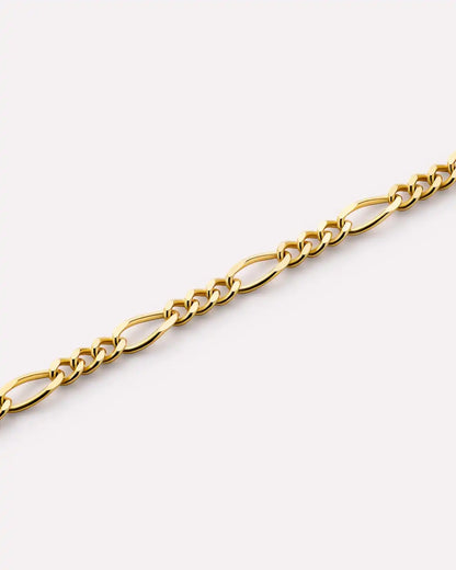 Solid Yellow Gold - Figaro Chain Bracelet
