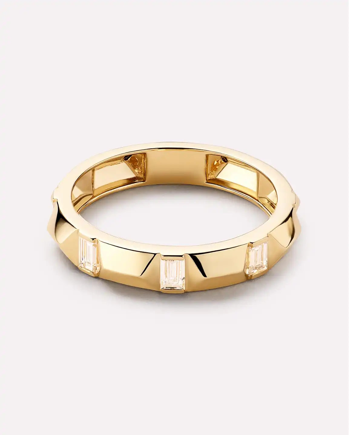 Solid Yellow Gold - Astrid Diamond Station Ring