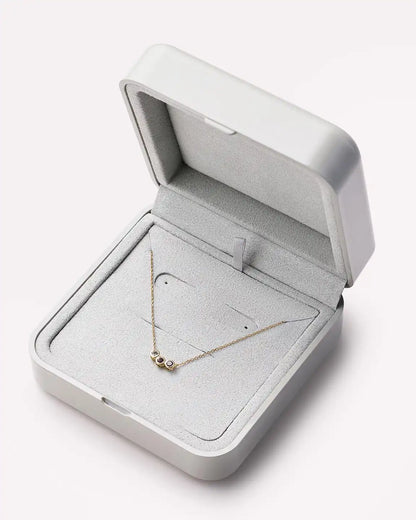 Solid Yellow Gold - 3 Stone Birthstone Necklace
