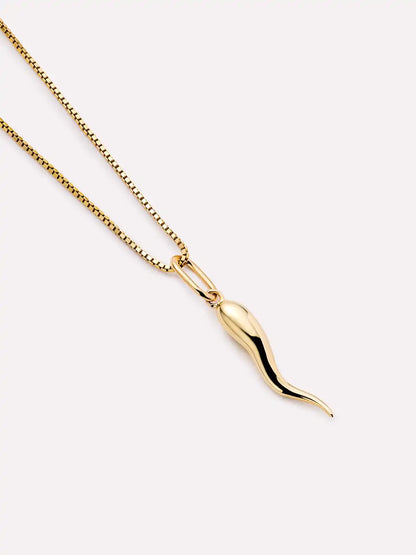 Solid Yellow Gold - Italian Horn Charm
