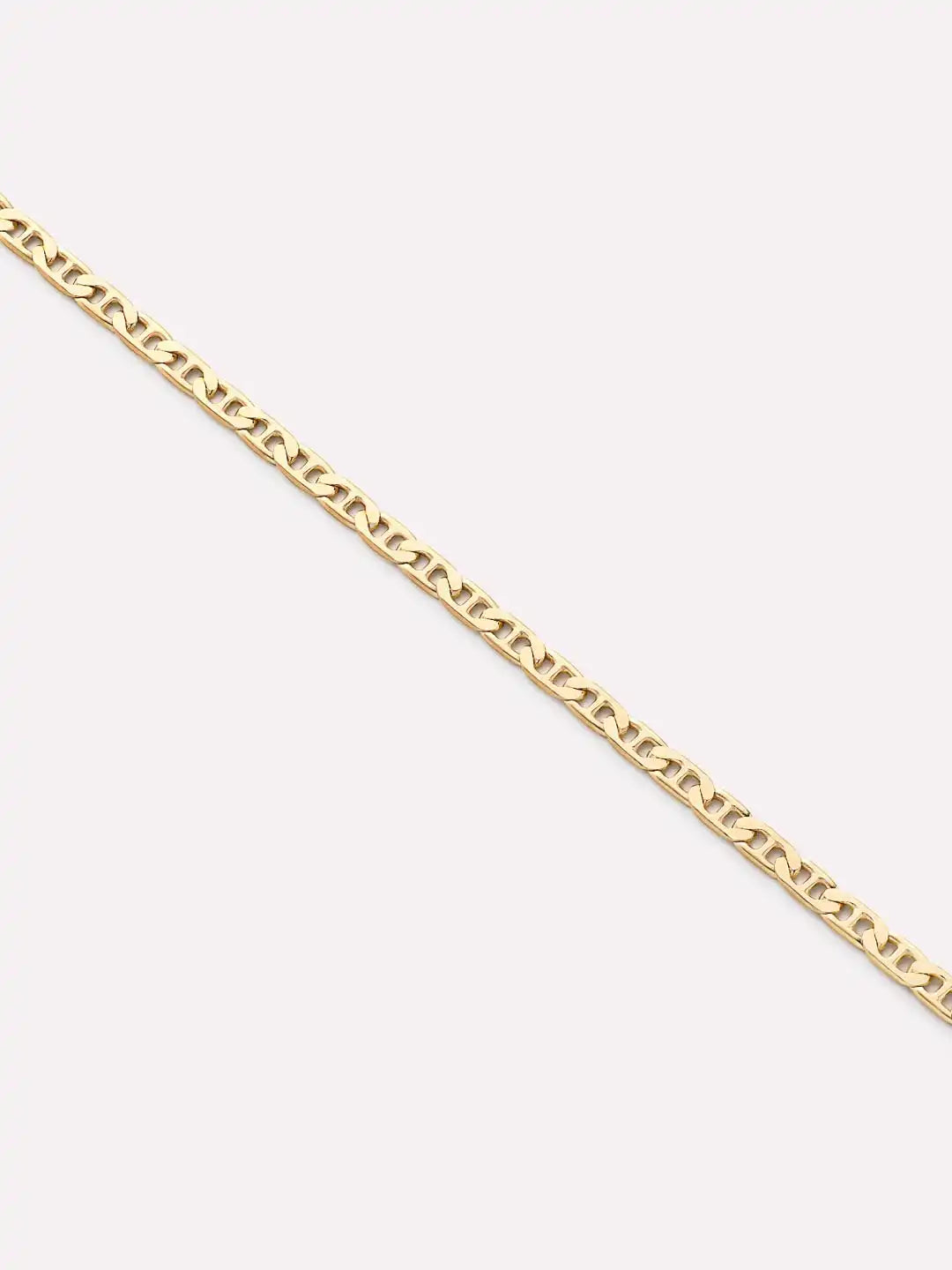 Solid Yellow Gold - Flat Mariner Chain Bracelet