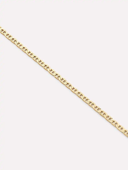 Solid Yellow Gold - Flat Mariner Chain Necklace