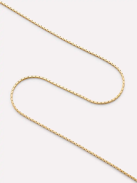 Solid Yellow Gold - Silk Chain Necklace