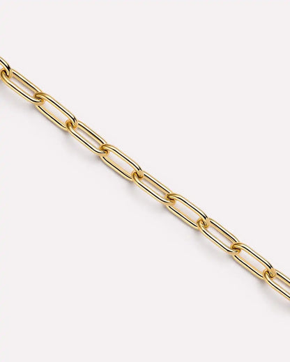 Solid Yellow Gold - Large Paperclip Bracelet