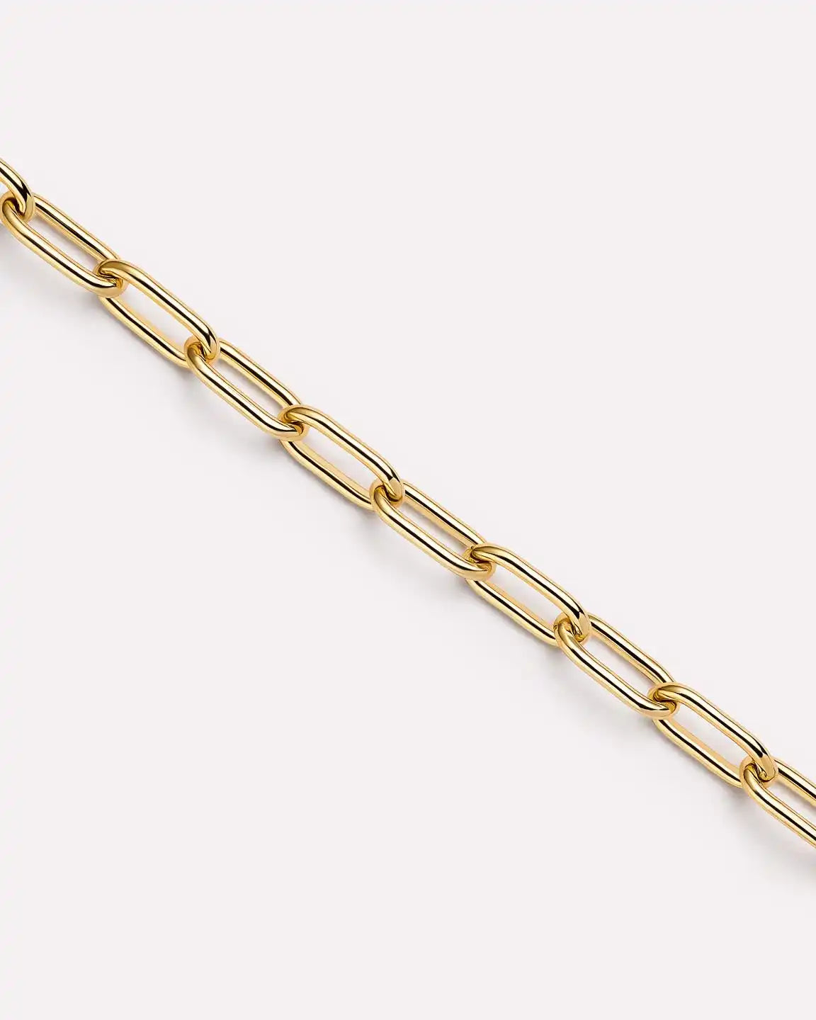 Solid Yellow Gold - Large Paperclip Necklace