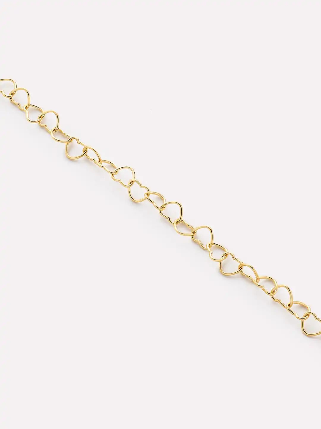Solid Yellow Gold - Heart Chain Bracelet