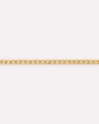 Solid Yellow Gold - Mini Curb Chain Bracelet