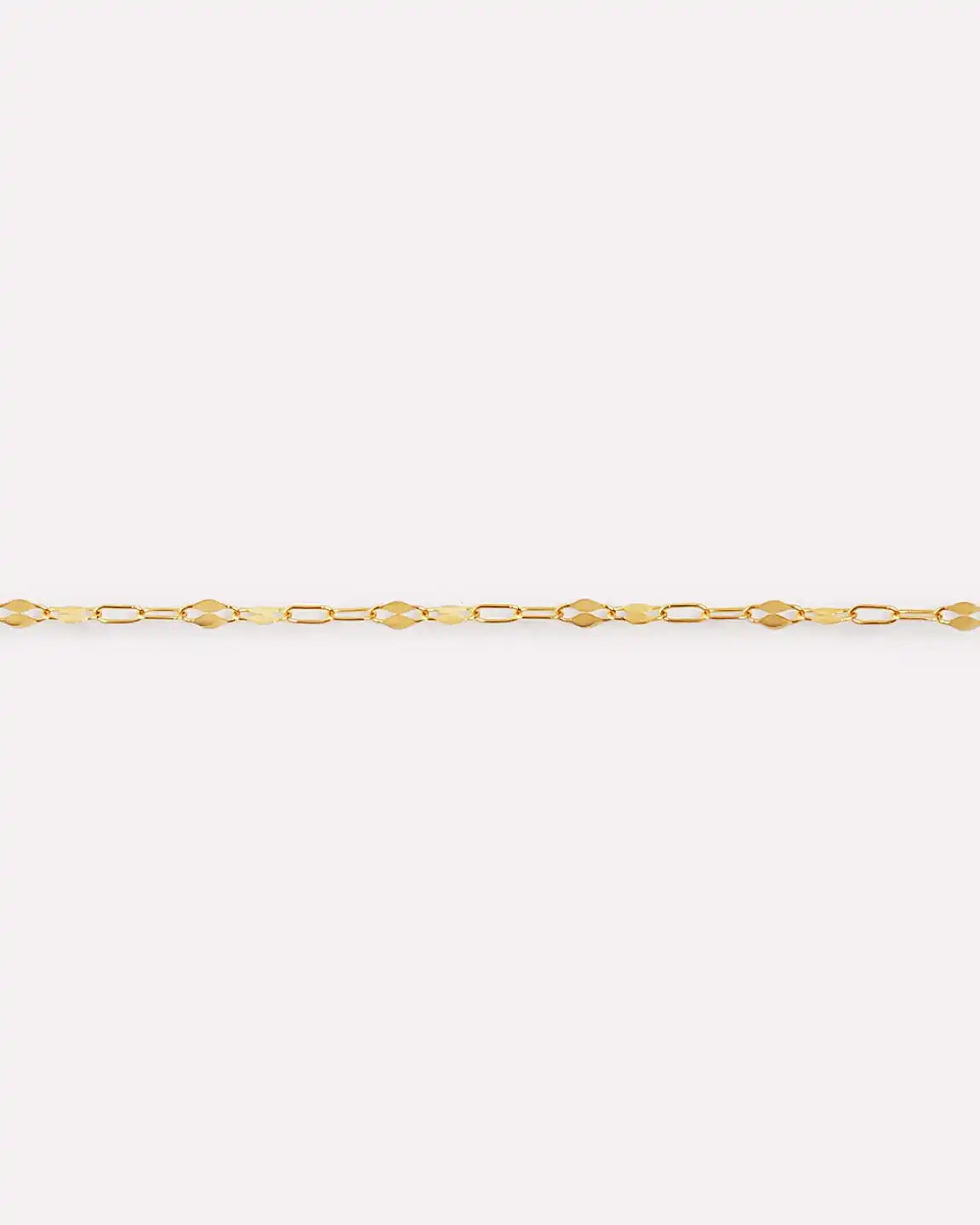 Solid Yellow Gold - Sparkle Link Chain Necklace